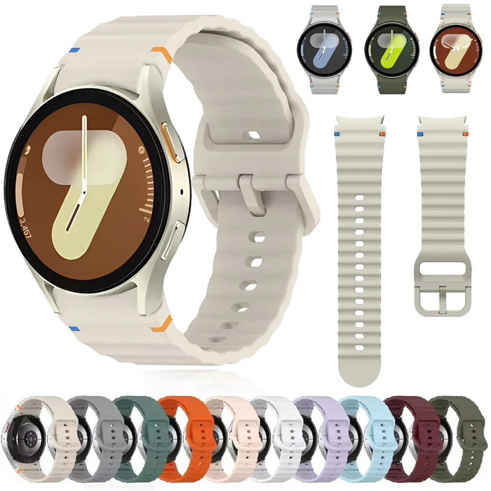 

Silicone Strap for Samsung Galaxy Watch 7 44mm 40mm Original bracelet Galaxy Watch 4 5 6 Classic 47mm 43mm/Watch 5 Pro 45mm Band