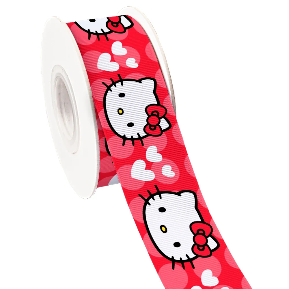 

10 Yards Mini Popular Hello Kitty Series Sanrio Cartoon Grosgrain Ribbon For Girl Headwear Hair Bows