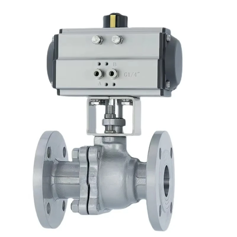 صمام كروي ذو حواف من الفولاذ الكربوني A216 WCB يعمل بالهواء