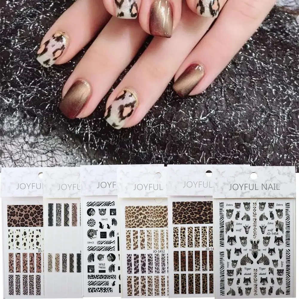 Leeuw dierenstickers manicure DIY nagelmaterialen zelfklevende stickers luipaard nagelsticker nagelkunst decoratie 3D nagelstickers