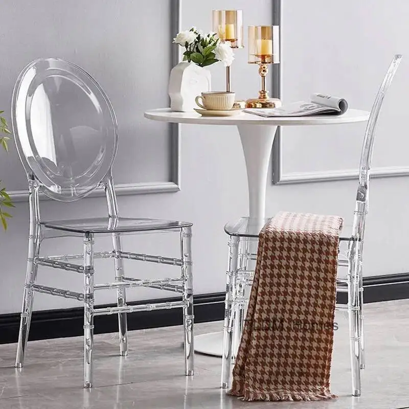 Outdoor Acrylic Transparent Wedding Crystal Dining Chairs Plastic in Hotel Activity Banquet Halls Chair Dining Room Furniture