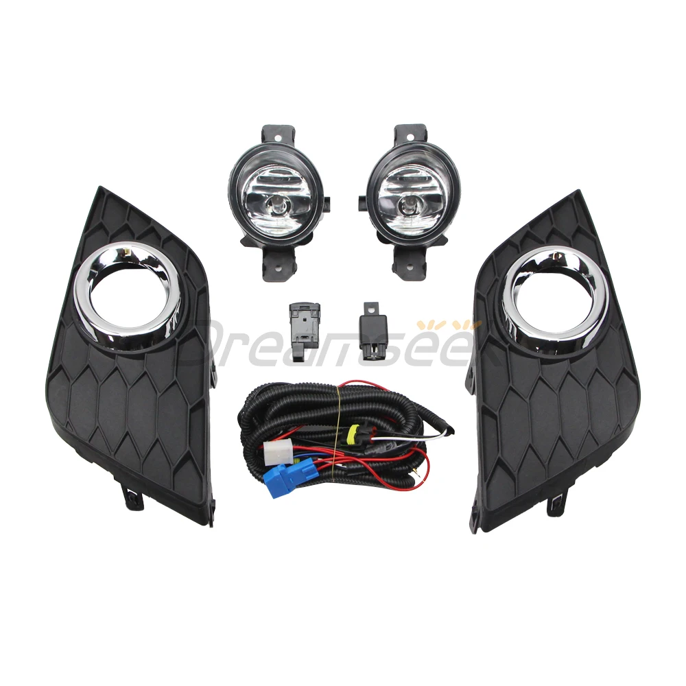 Fog Light For Nissan Sentra Sylphy 2016-2019 Front Bumper Driving Lamp With Bezel Harness Switch Wiring Relay Kit Halogen LH+RH