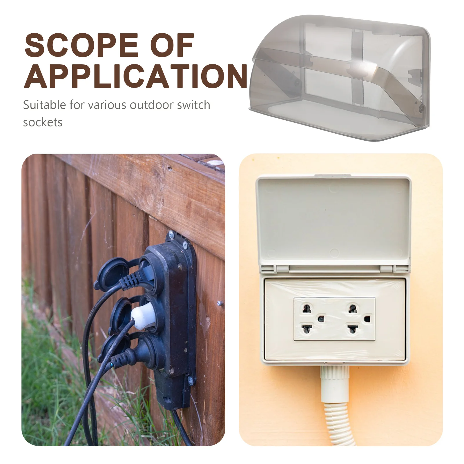 

Outdoor Plastic Waterproof Outlet Cover Universal Weatherproof Switch Cover Dual Stretch Plug Protective Outlet Box