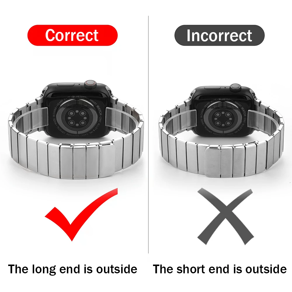 Stainless Steel+Magnetic Strap for Apple Watch 45 44 42 41 40 38mm Metal Watchband for IWatch Series 7 6 5 4 3 SE Wrist Bracelet