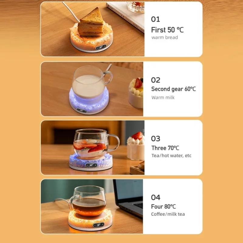 electric-mug-warmer-cup-heater-with-colorful-lights-volcano-shaped-4-temp-setting-constant-temperature-8h-timer-heating-pad