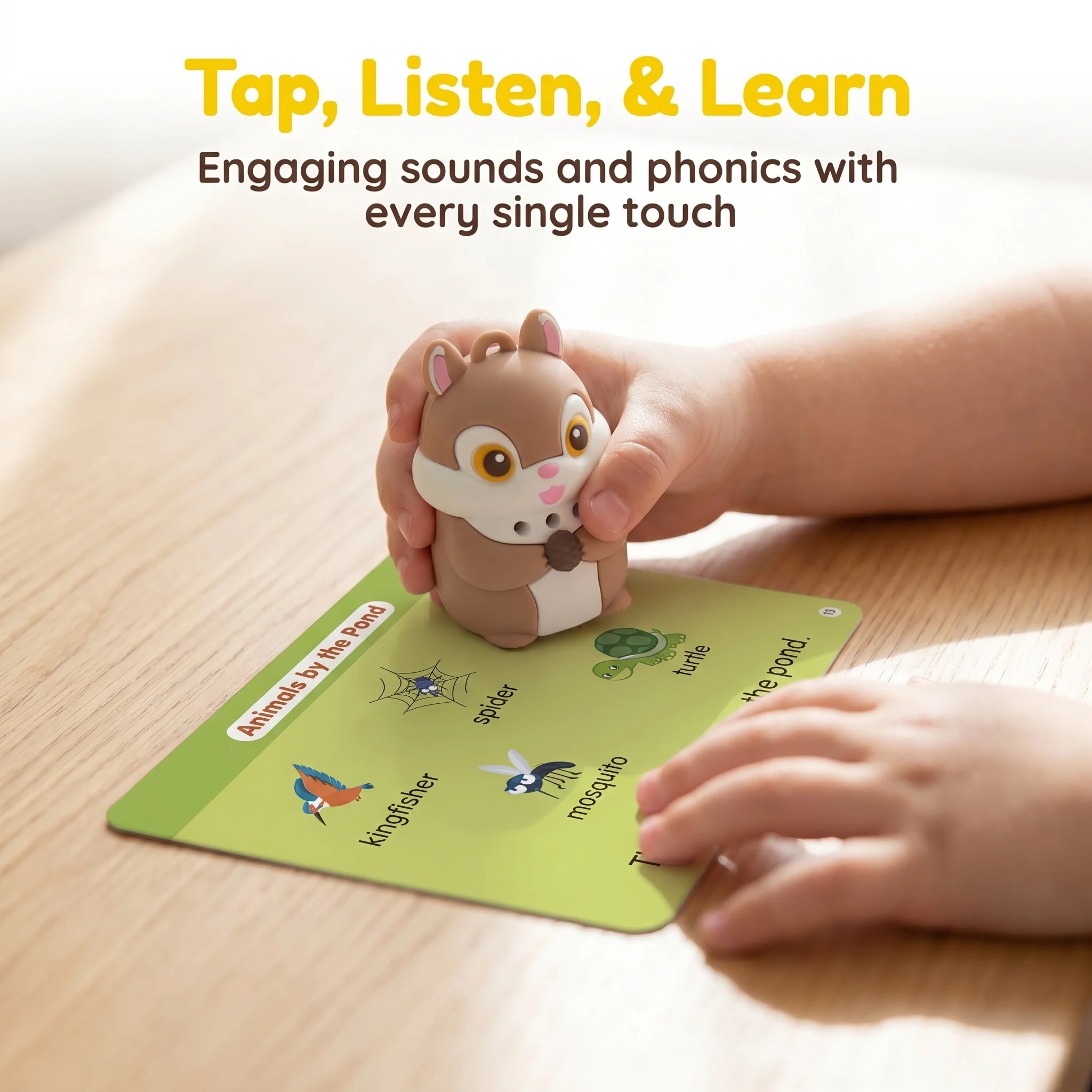 Talking Pen with 55 Double-Sided Flash Cards, Interactive Learning Toy ,1000 Plus Words,Phonics, Recording and Playback Function