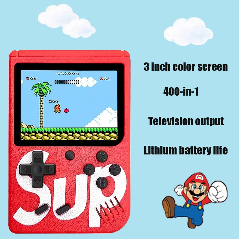 

The Cartoon Super Mario Mini Handheld Retro Retro Kids Single Player Game Includes 400 Classic Games on A 3.0-inch Screen