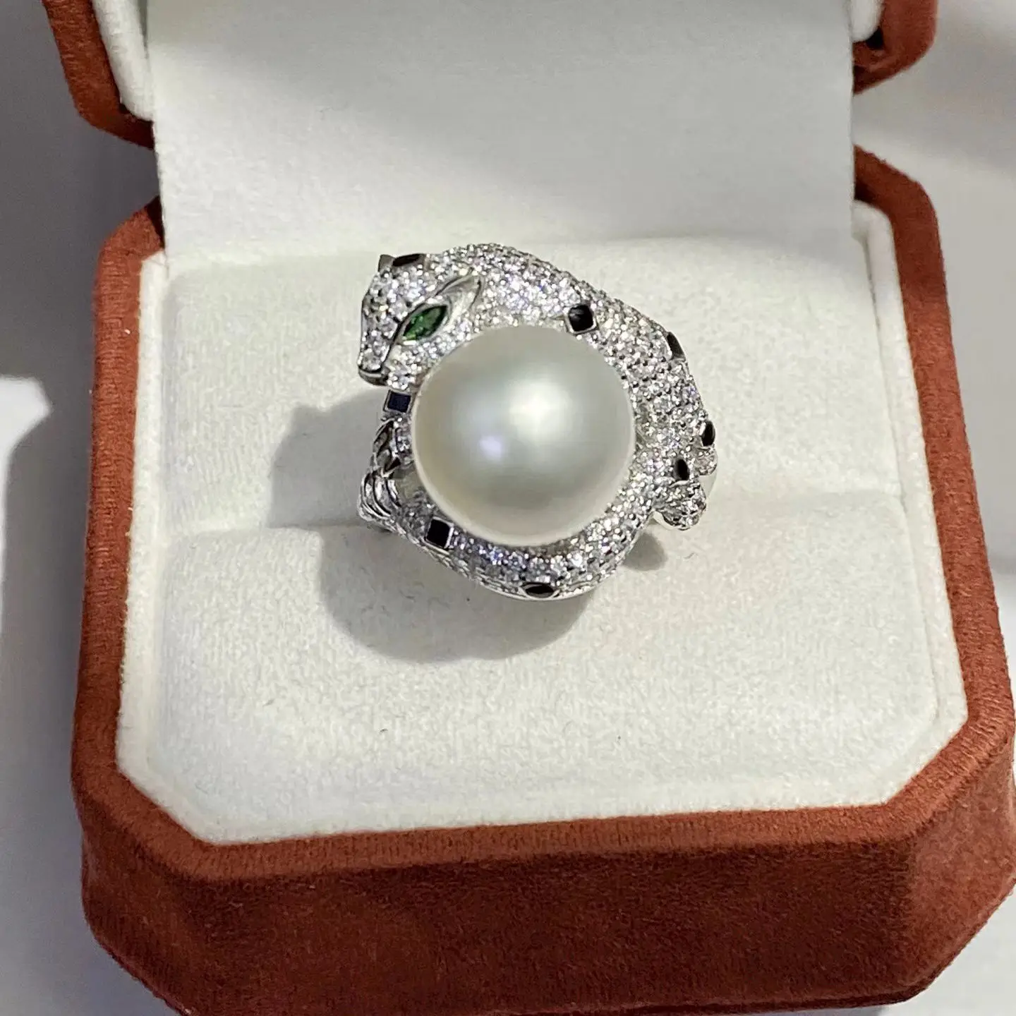 

S925 Sterling Silver Adjustable Ring Mount Settings Findings Mountings Accessory Parts for 11-12mm Pearls