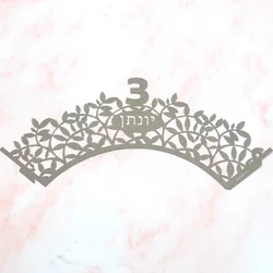 Tree Leaves Custom Hebrew Name Jewish Upsherin Laser Cut Three Year Birthday Party Cupcake Wrapper