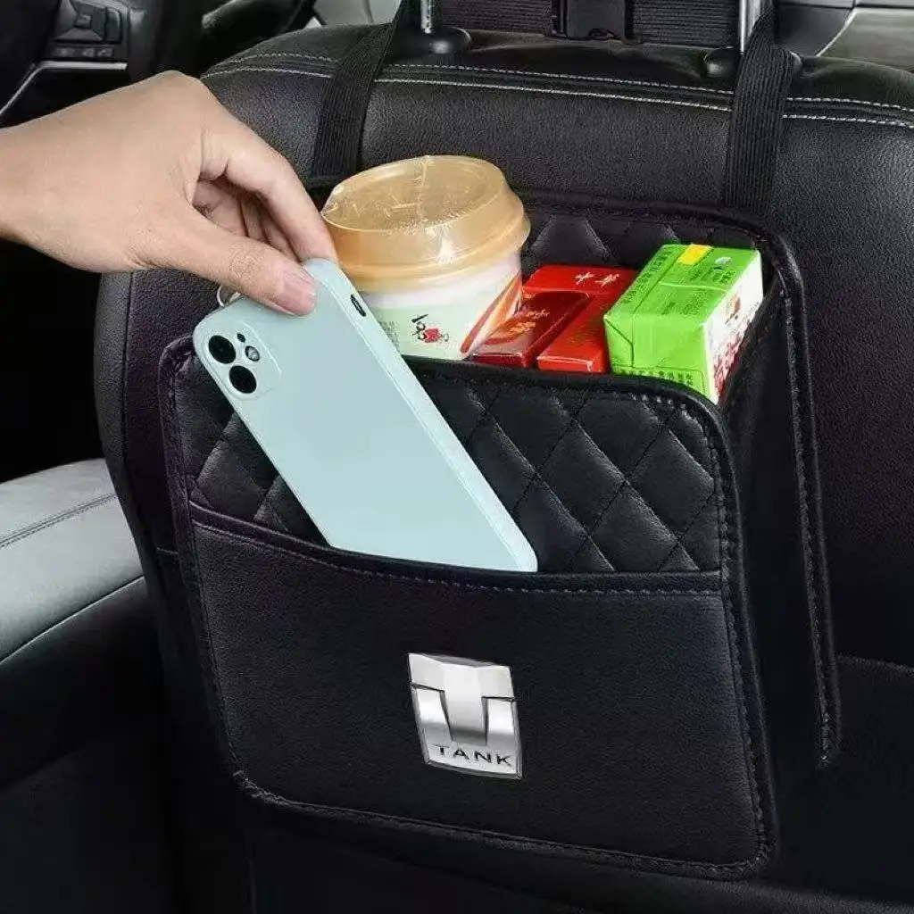 For GWM Tank 300 500 400 700 Car Back Rear Organizer Seat Elastic String Storage Bag Pocket Auto Organizer Interior