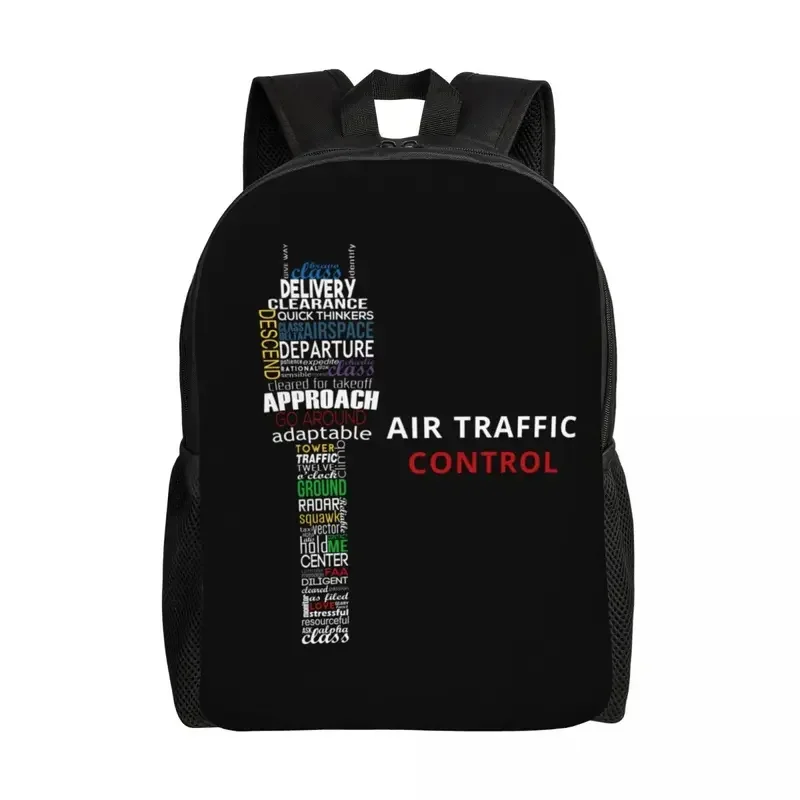 Custom Air Traffic Controller Backpacks Women Men Casual Bookbag for College School Pilot Air Fighter Bags