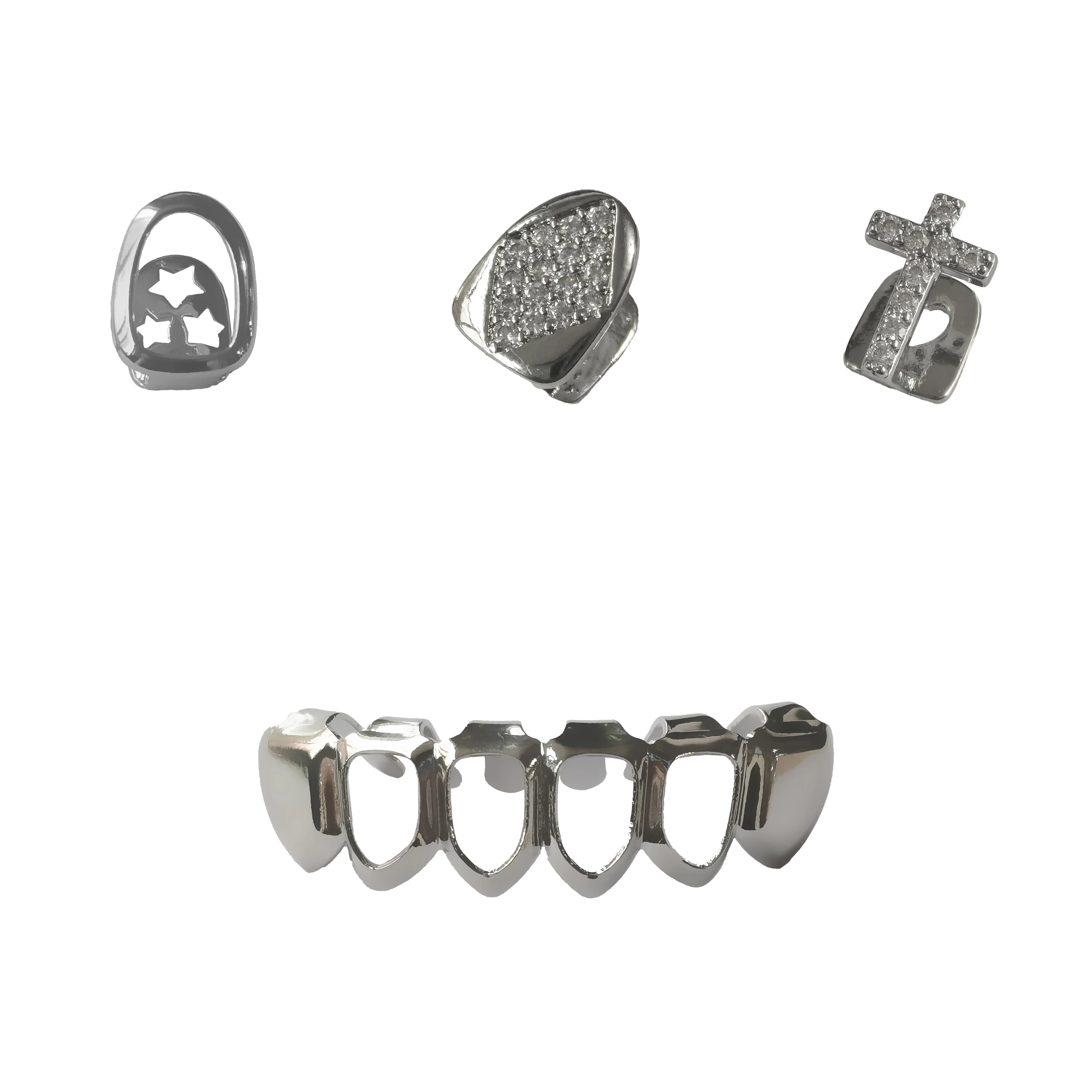 Hip-Hop Teeth Shining Zircon Cross Grillz Accessory