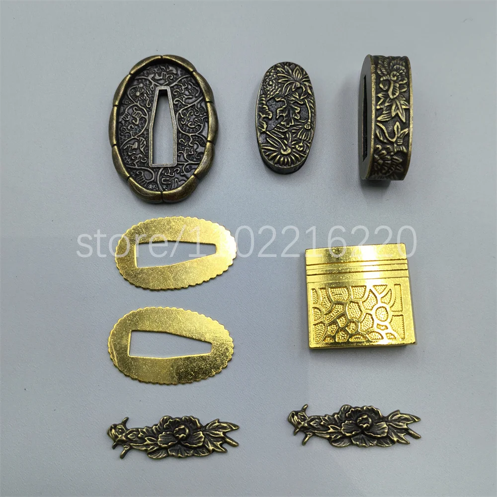 Set Unique Sword Parts Alloy Handguard Tsuba Guard Fuchi Kashira Menuki For Japanese Japan Samurai Katana Fittings