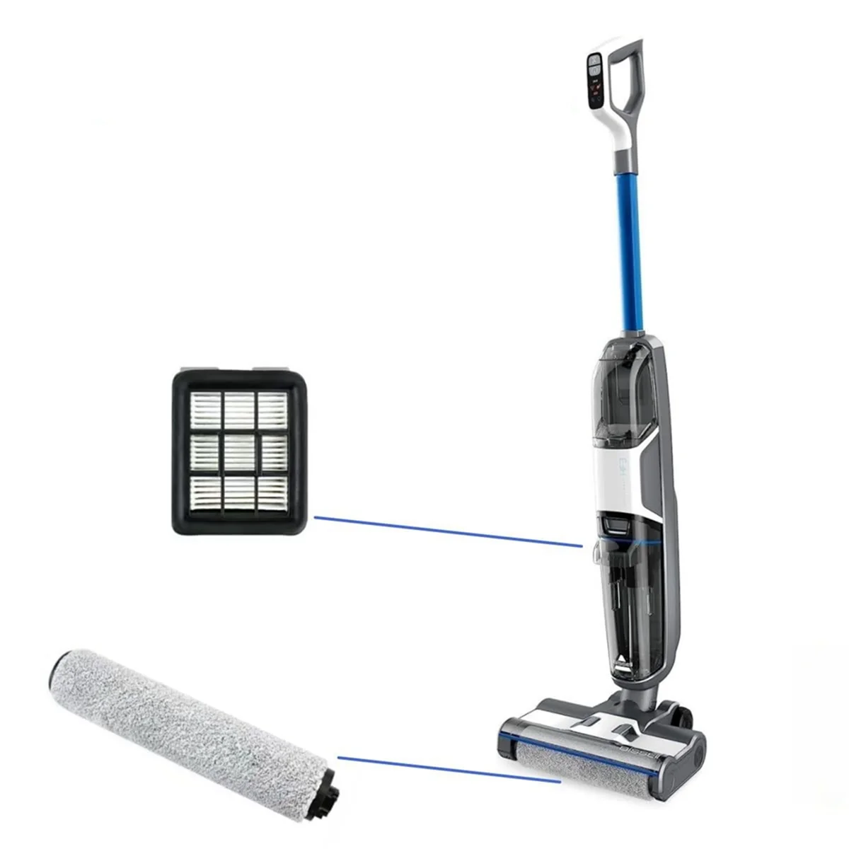 Substituição Escova Roller Filter Set para Crosswave Aspirador, Filtros, CrossWave, HF3, 3649A