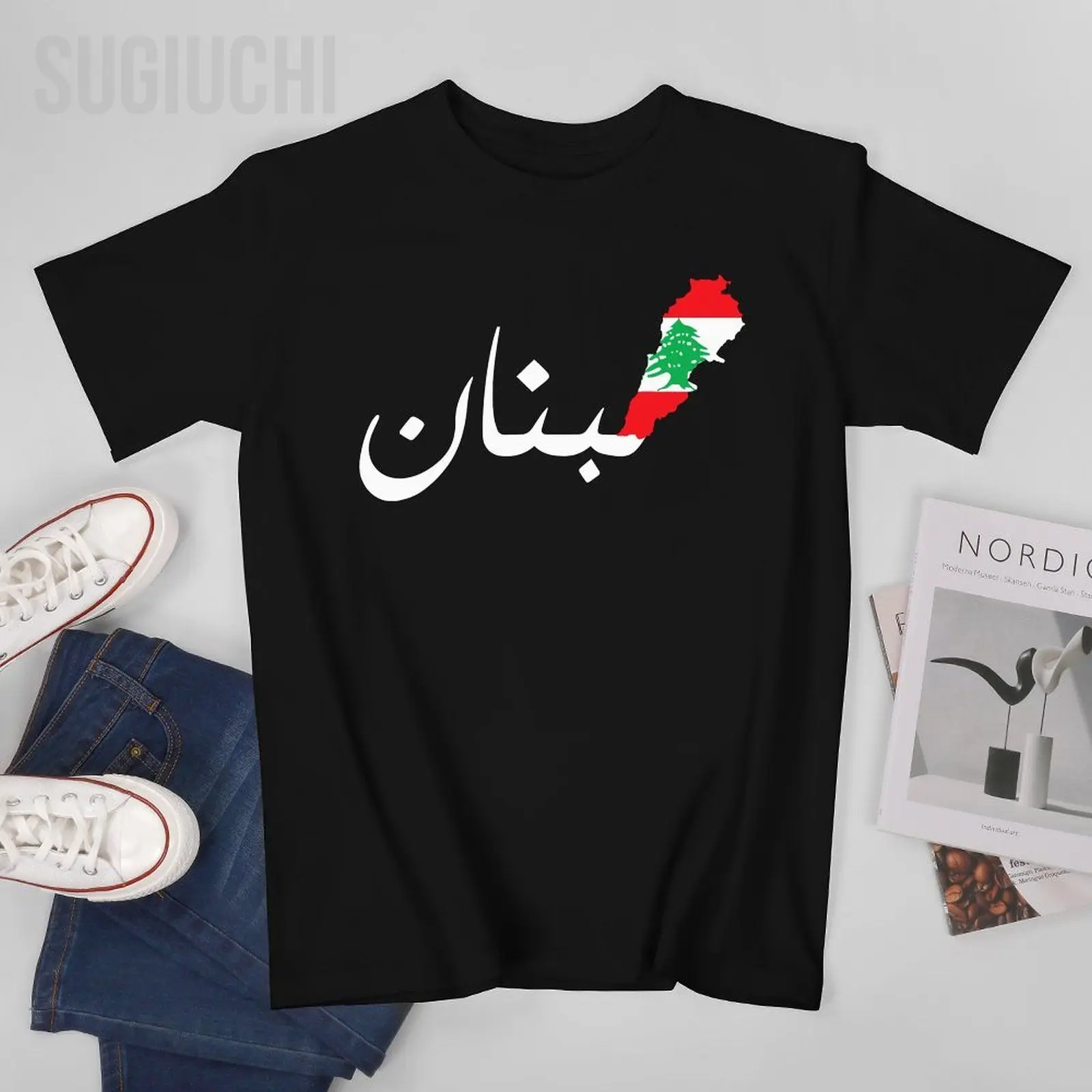 Unisex Men Lebanon Flag Map Arabic Beirut Lobnan Lover Lebanese Lebanon Tshirt Tees T Shirts Women Boys 100% Cotton T-Shirt