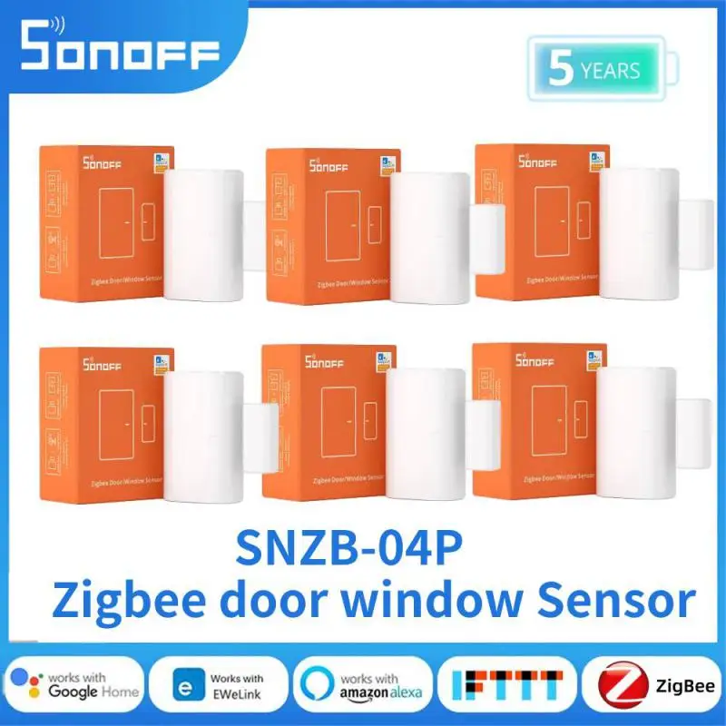 SONOFF-Sensor de ventana y puerta SNZB-04P Zigbee, aplicación remota de hogar inteligente, a prueba de manipulaciones, compatible con Alexa, asistente de Google Home, Alice Hube Hu