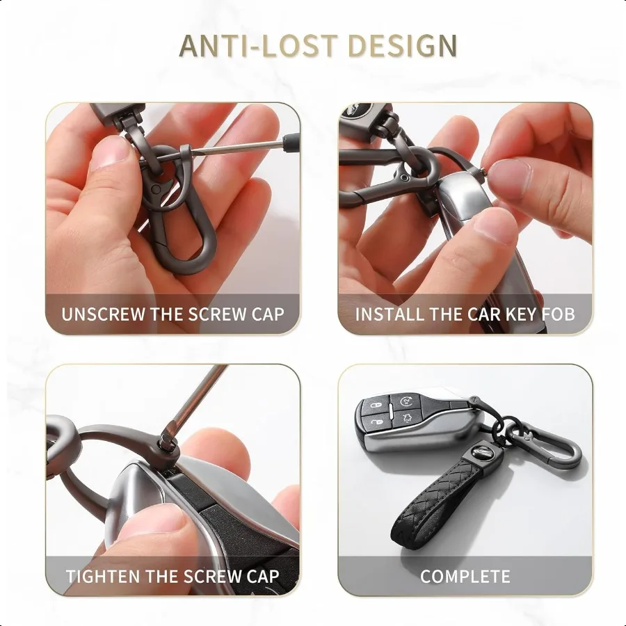 Llavero con mosquetón, llavero Universal de cuero hecho a mano tejido de alta resistencia, llaveros con llave Fob para coche con broche giratorio de 360 grados S