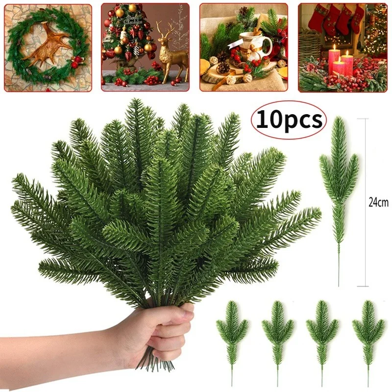 Christmas Decoration Artificial Pine Needles Berry Handmade DIY Gift Ornaments for Navidad Xmas Tree Home New Year Wreath Decor