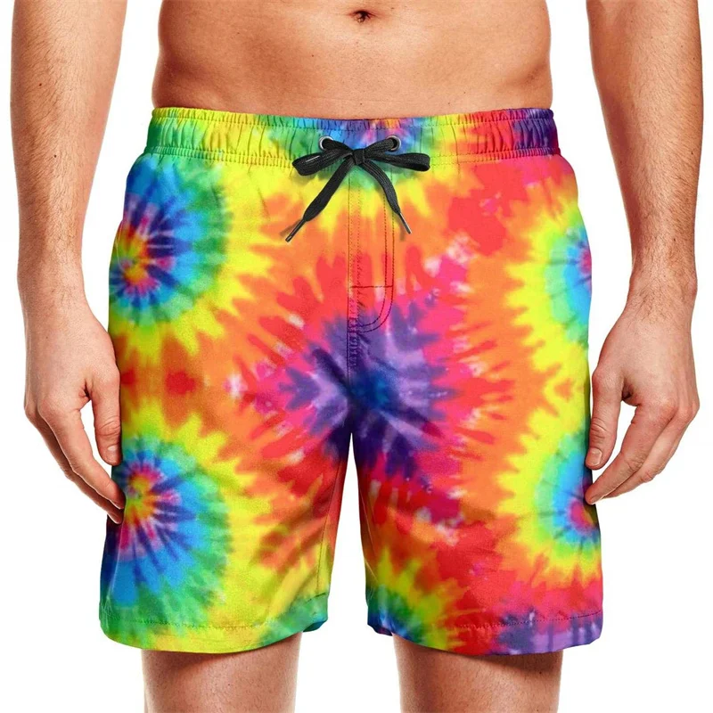 Kleurrijke Regenboog 3d Print Strand Shorts Heren Zomer Zwembroek Casual Snel Droog Surf Board Shorts Persoonlijkheid Straat Korte Broek