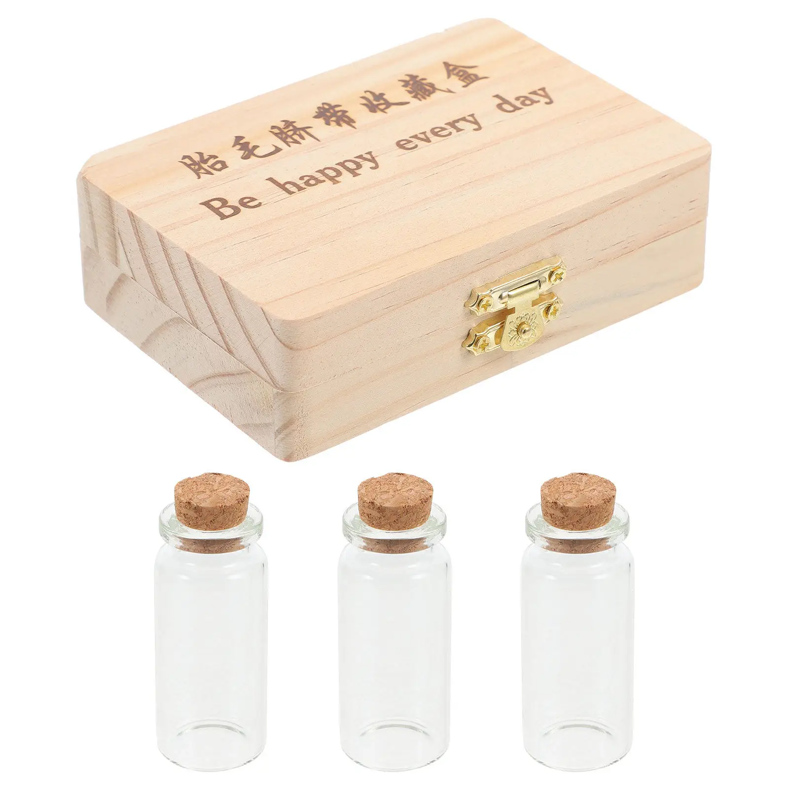 Fetal Hair Collection Box Umbilical Cord Storage Bottle Wooden Keepsake Box for Baby Teeth Hair Messages Wall Hanging Decorative