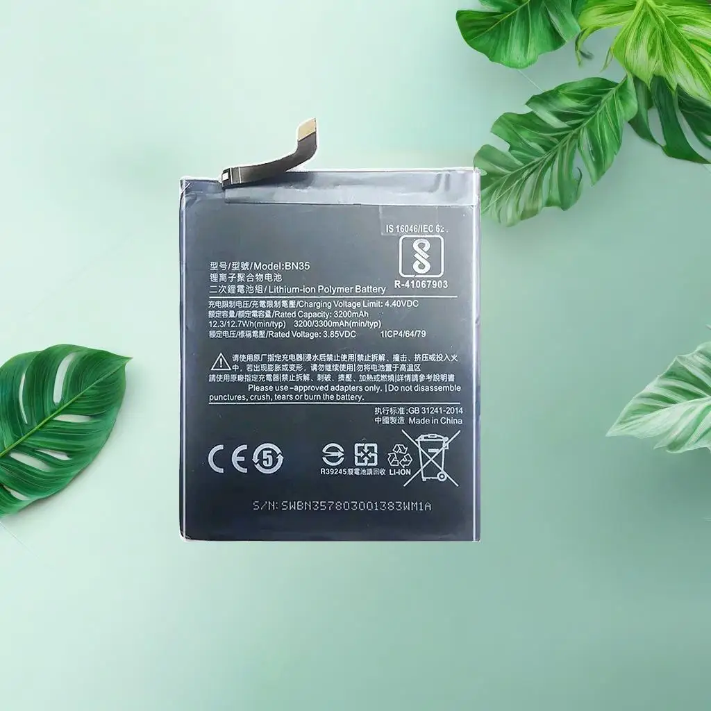 

Аккумулятор BN35 3300 мАч для мобильного телефона Xiaomi Redmi 5 с быстрой зарядкой премиум-класса