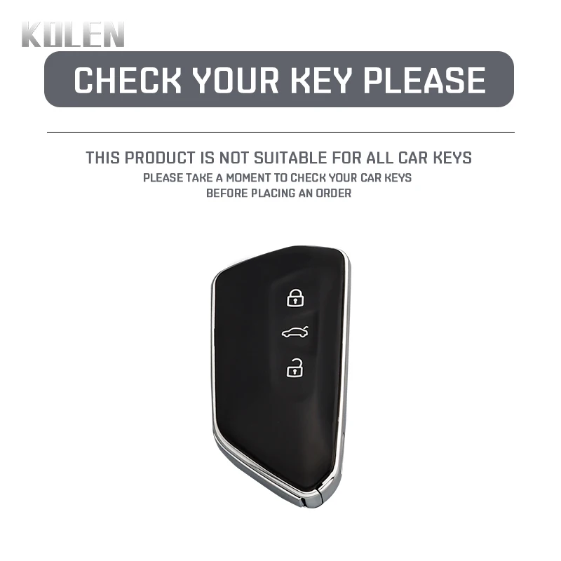 ABS Carbon Fiber Style Car Key Case Cover For VW Volkswagen Golf 8 MK8 GTI GTD R ID3 ID4 Cupra Skoda Octavia A8 Seat Leon MK4 view 2