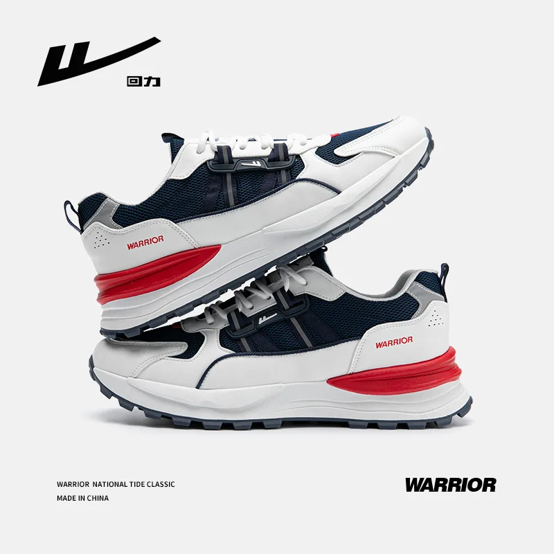 Warrior sneakers fashionable and trendy shoes thick soles versatile casual and breathable running shoes Lightweight