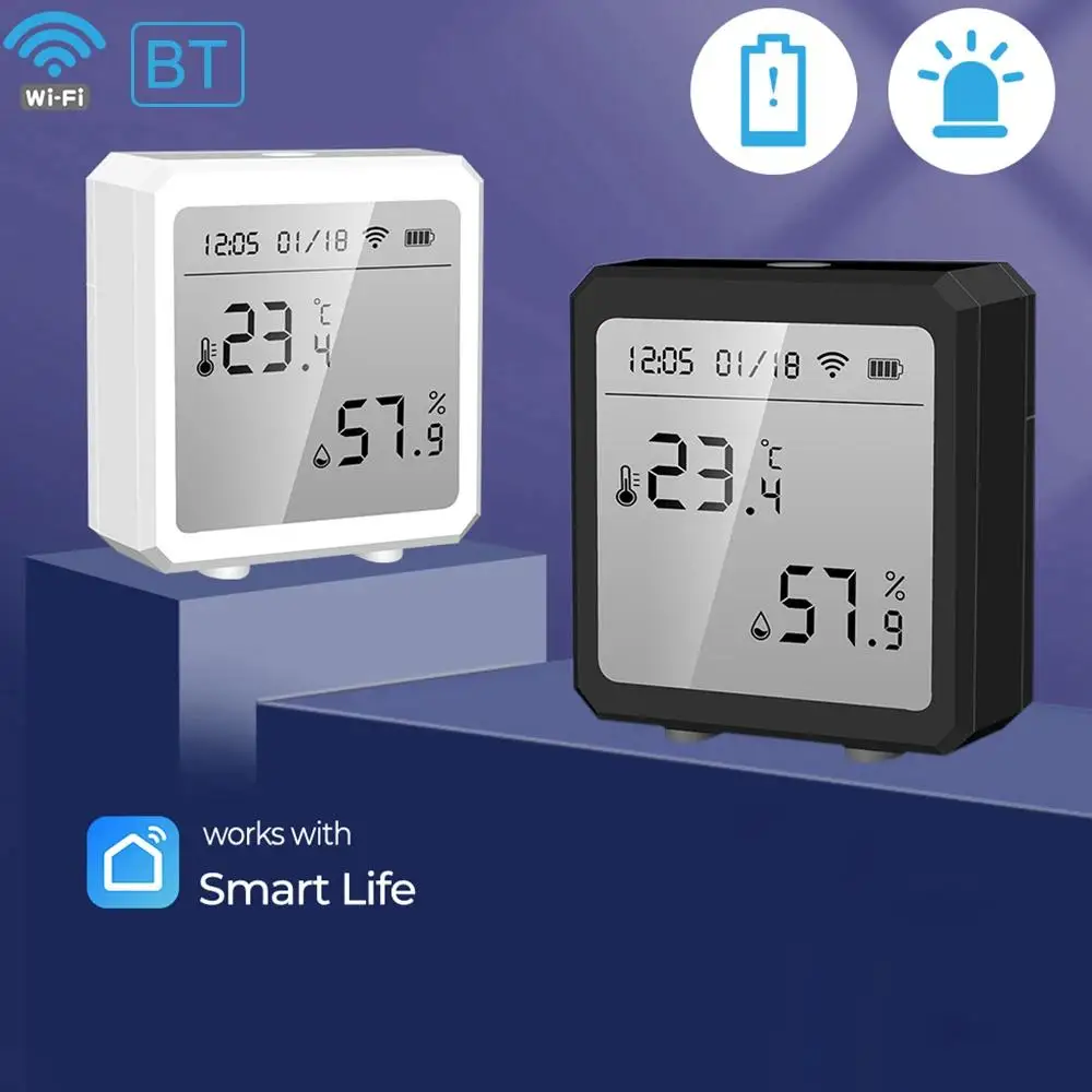 Wireless Smart Life WIFI Thermostat Hygrometer Sensor LCD Display WIFI Indoor Humidity Temperature Detection Sensor