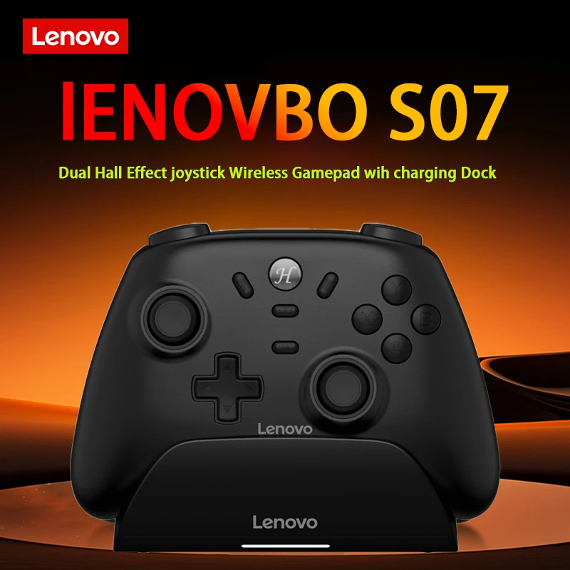 Controlador inalámbrico Lenovo S07 para Switch/Switch OLED/Switch Lite/PC/iPhone/Android teléfono Bluetooth Gamepad con base de carga