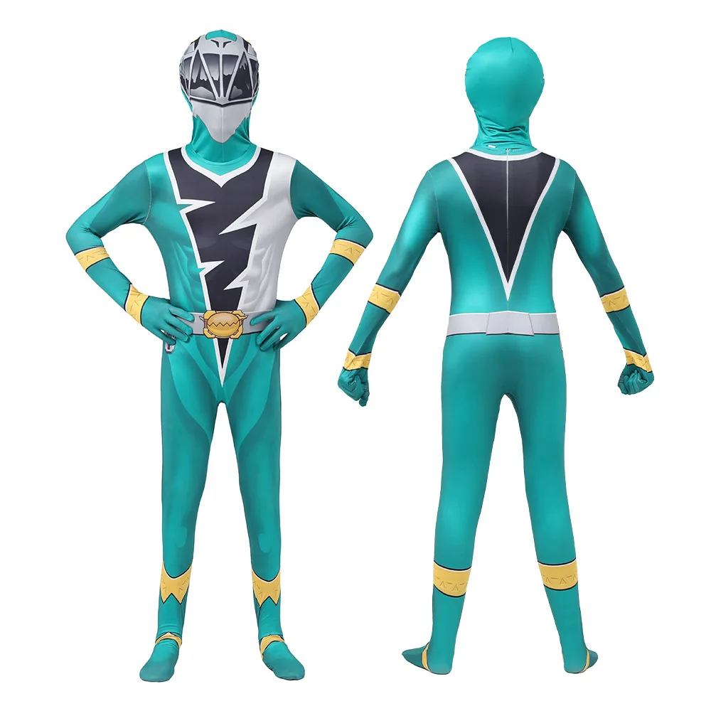 Superhero Rangers Cosplay para crianças, Kishiryu Sentai, Ryusoulger, macacão, traje Halloween, máscara de super-herói, homem e menino