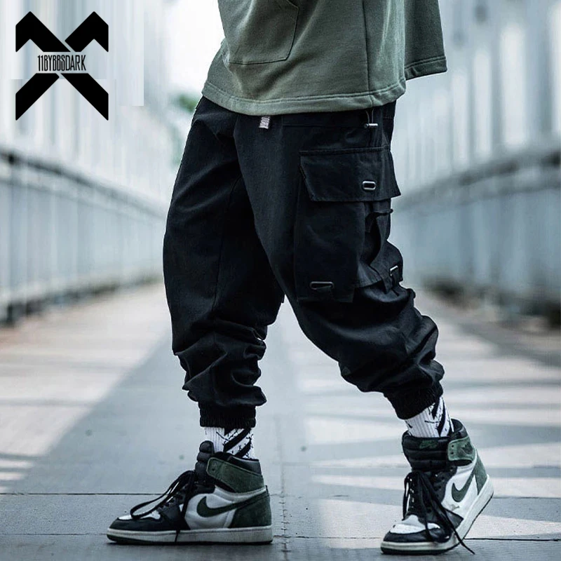 

11 BYBB'S DARK Men's Jogger Streetwear Tactics Cargo Pants Fashion Hip Hop Joggers Solid Color Trousers Mens Sweat Pants DG418