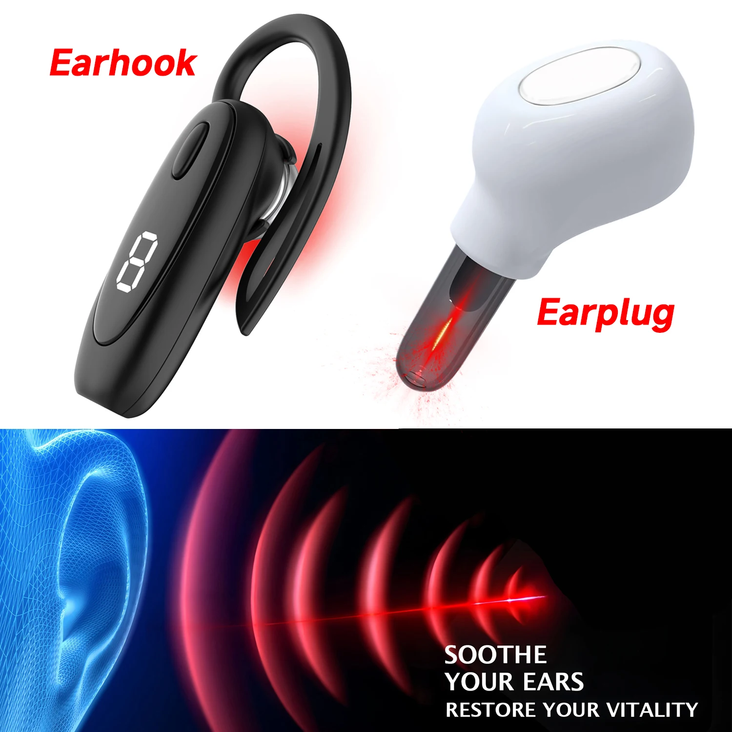 Laser auriculaire 650NM à lumière rouge pour otite moyenne, thérapie par irradiation du canal auditif, traitement des acouphènes et de la surdité, physiothérapie