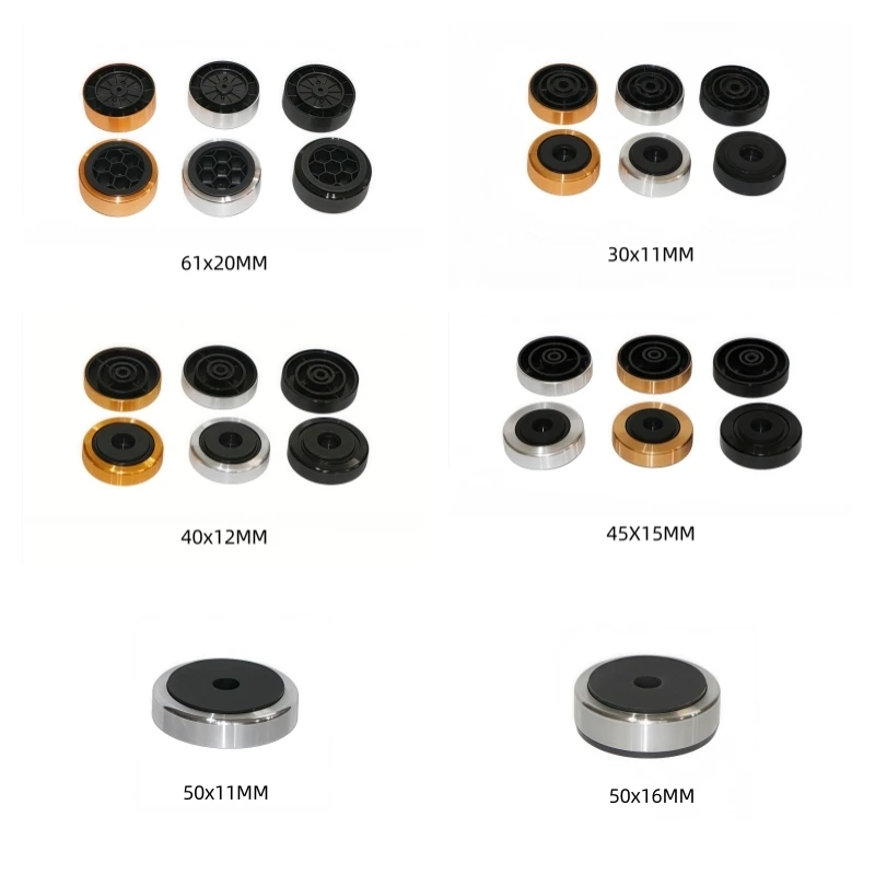 

Guitar Amplifier Speaker Anti Slip Shock-Absorbing Feet, Aluminum Alloy Noise Reduction Shock-Absorbing Feet. 4PCS