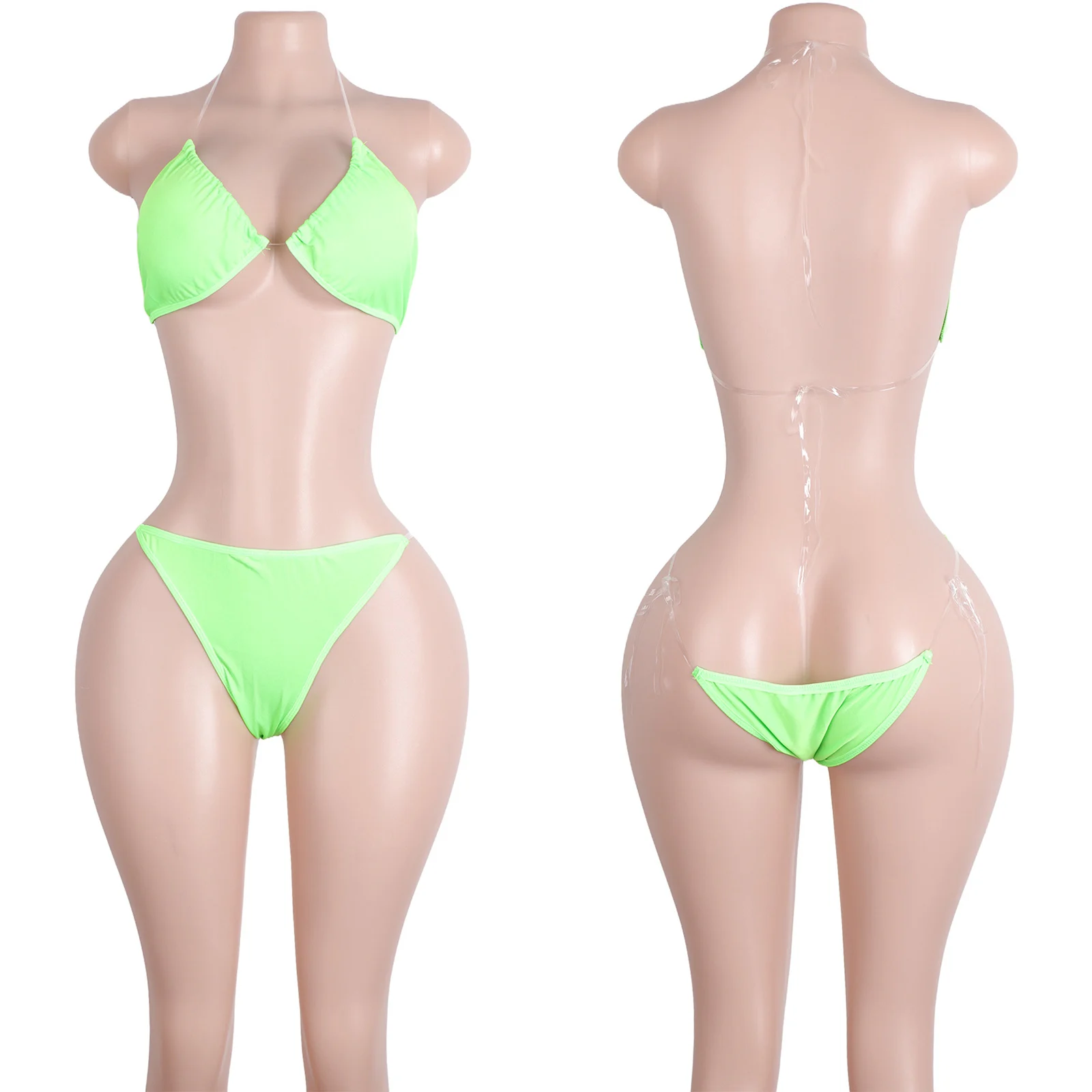 Bikinis Swimwear Halter Neck Design Cutout Detailing Elastic Straps Wholesale Beachwear Summer Outfits Apparel Exotic Dancewear