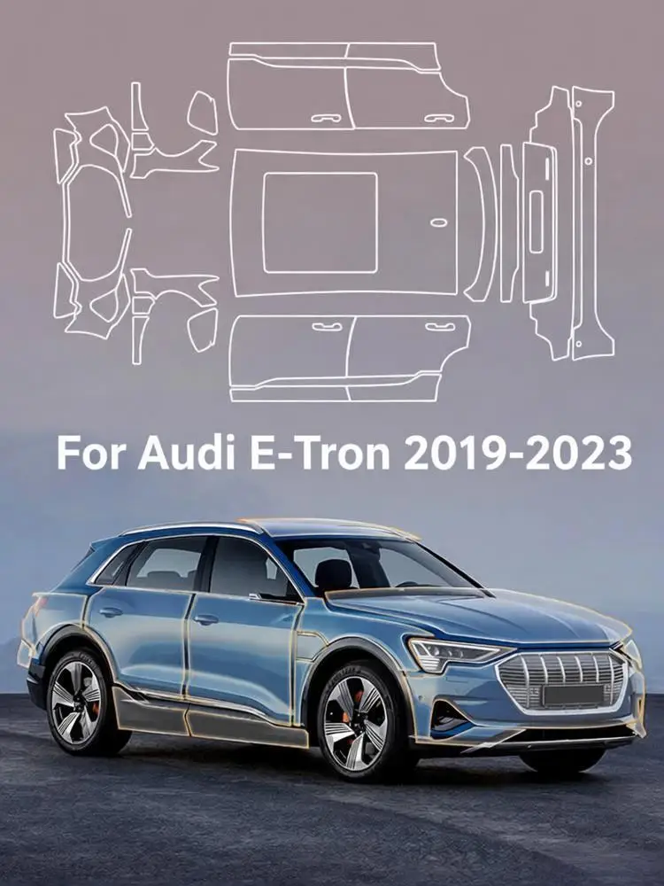 

For Audi E-Tron 2019-2023 TPU Bumper Hood Scratch-Resistant Self-Healing Paint Protection Film Invisible Pre-cut PPF Kit﻿