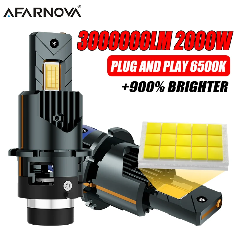 

D Series D2S D4S D1S D3S Светодиодная фара HID 1:1 2000 Вт D1R D3R Canbus Светодиодная ксеноновая лампа D2R D4R Автоматический свет CSP Чип 6000K Plug&Play