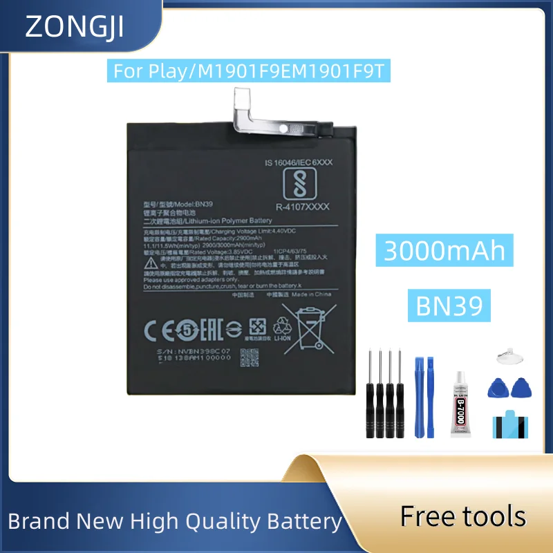 New Battery BN39 For Play MiPlay Mi Play 3000mAh High Capacity Rechargeable Phone+Free Tools