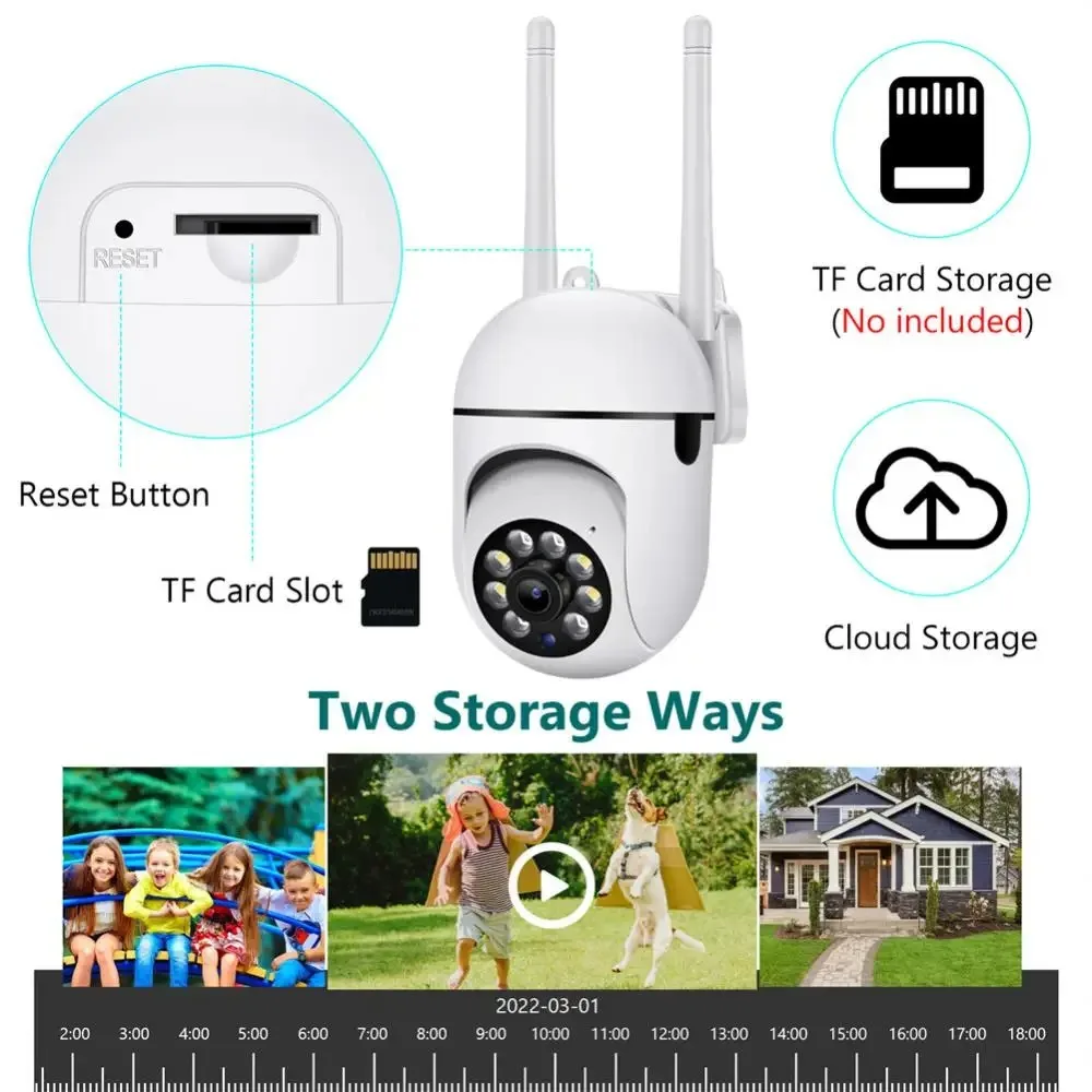 Kamera IP PTZ 5MP, kamera IP warna malam pelacakan otomatis CCTV IP WiFi kamera AI pelacakan manusia Audio dua arah kamera warna malam