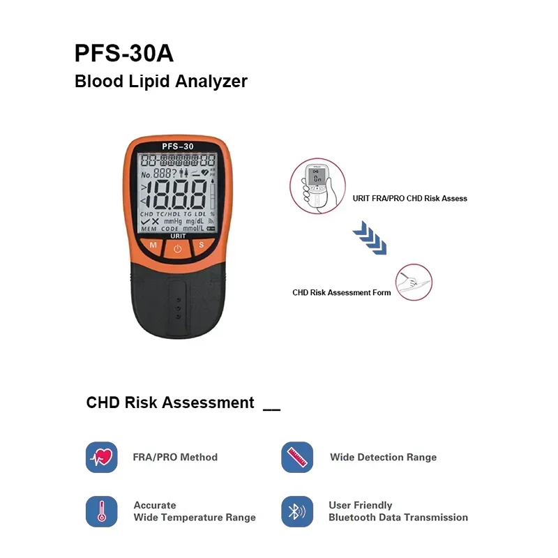 URIT PFS30 Lipid analizörü metre 5 In1 TC/HDL/TG/LDL kan Lipid analizörü izleme toplam kolesterol trigliserin otomatik