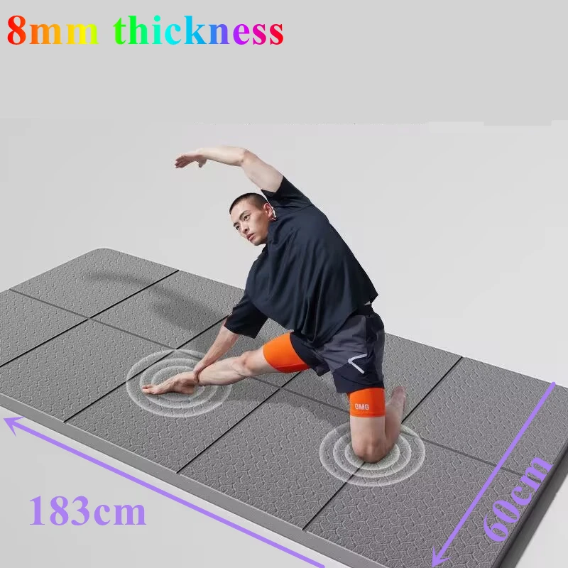 

Fold 183x60x0.8cmEco-Friendly Exercise Mat Foldable Yoga Mat Double-Sided Non-Slip Travel Fitness for Pilates and Floor Workouts