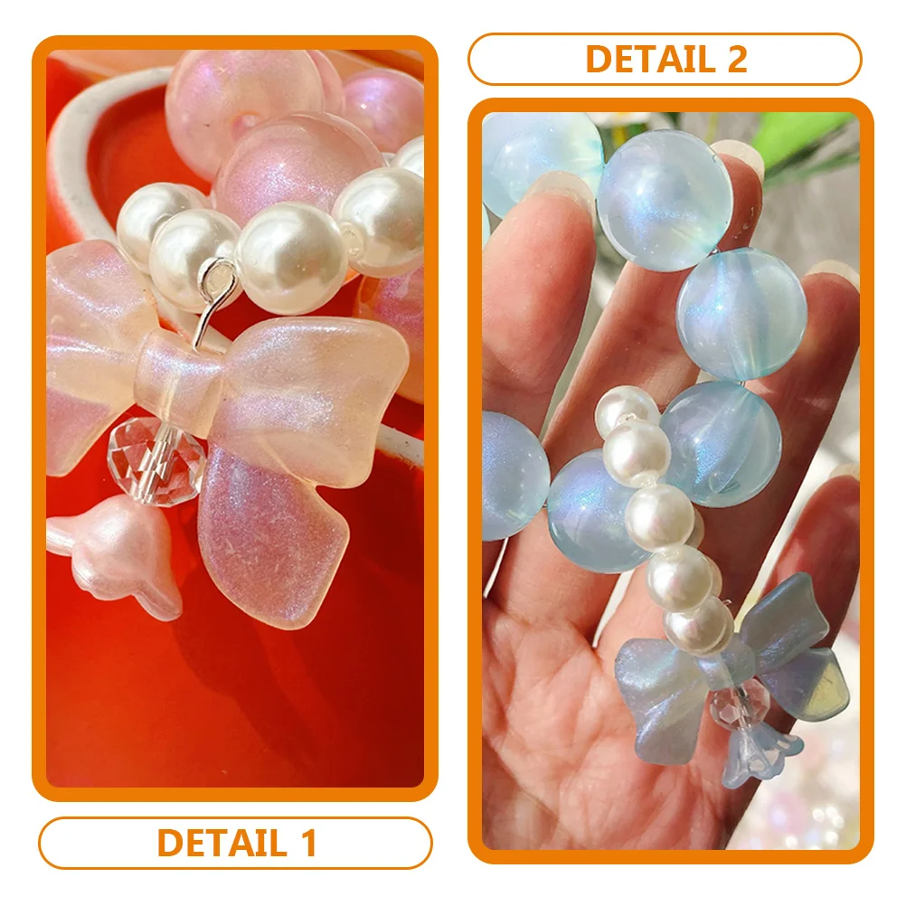 

2 Pcs Mobile Phone Key Cell Charm Holder Beaded Wrist Strap Wristlet Lanyard Charms Pendants Hanger