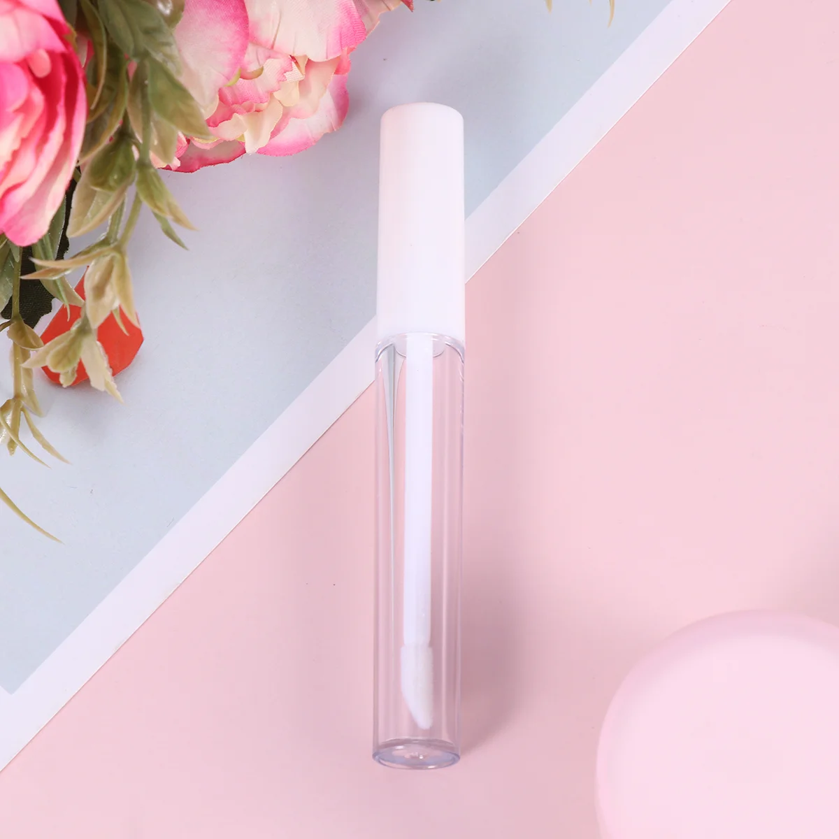 

10Pcs Lip Tubes Lip Color Container Labial Glair Tube Lip Bottle Subpackaging Holder (White Lid, Transparent)