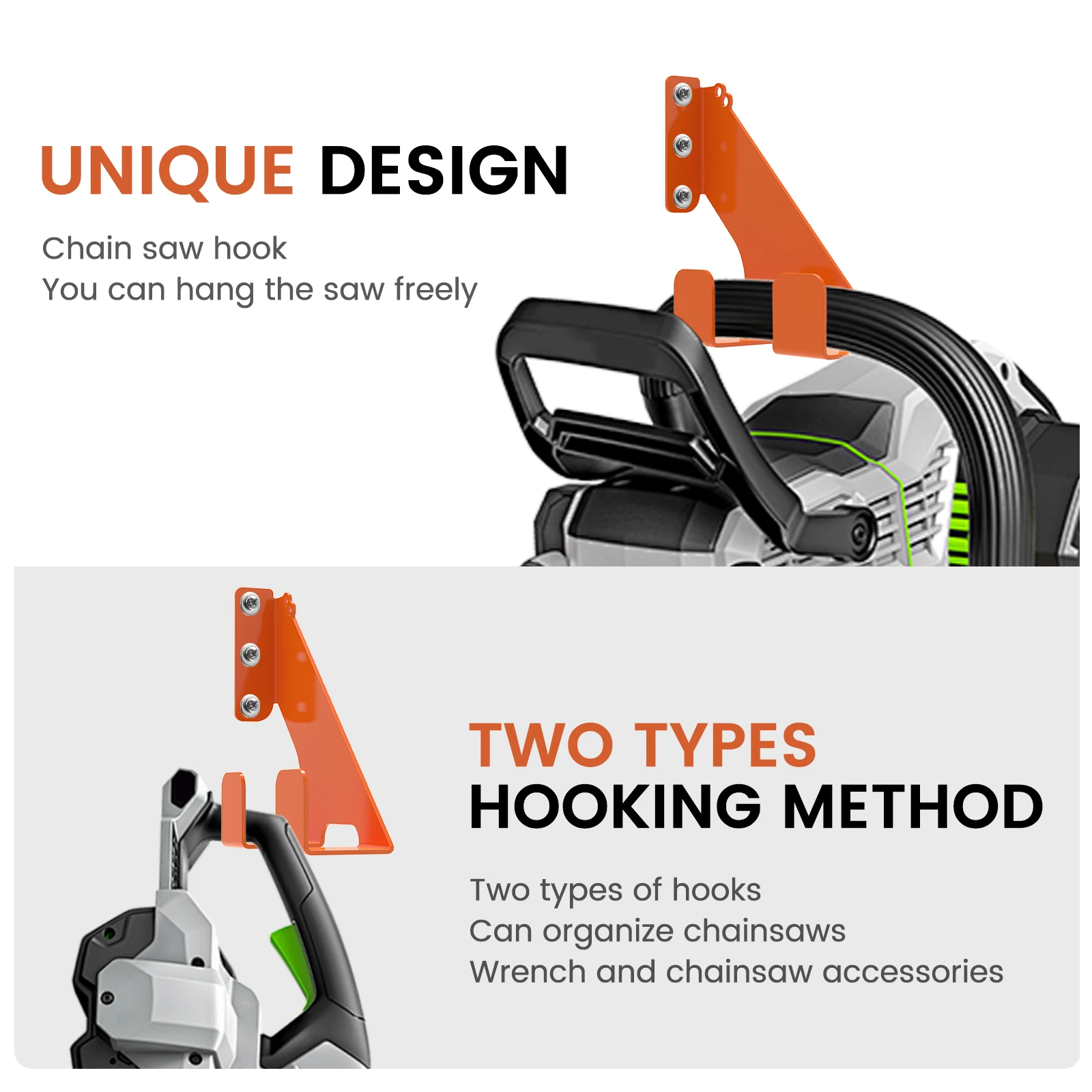 Heavy Duty Chainsaw Hooks Holder Wall Mount Chainsaw Storage Rack Suitable for 009  360 Chainsaws Hanging Rack