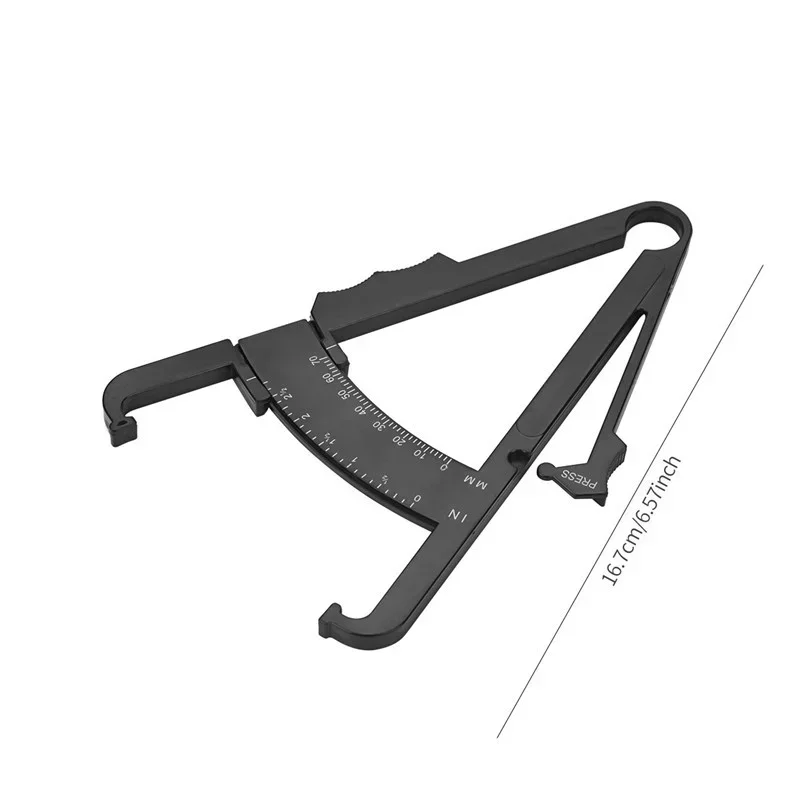 1set 70mm Skinfold Body Fat Caliper Set with Measure Tape Body Fat Monitors Body Fat Tester Skinfold Measurement accessory