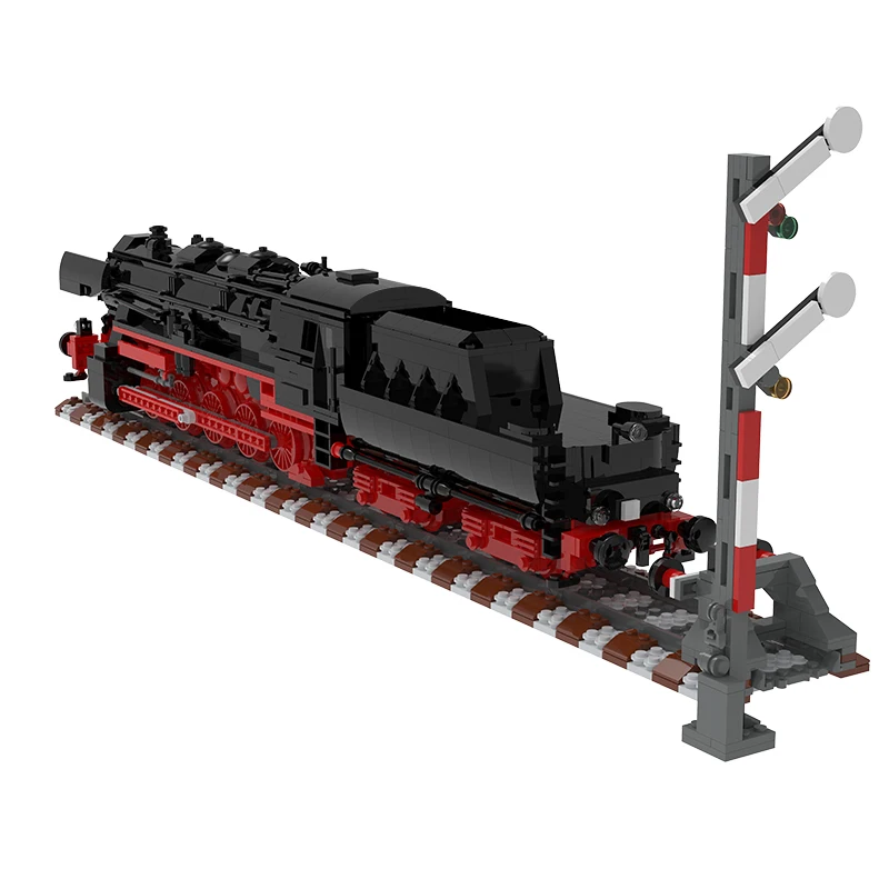 

BR 52,80 Паровоз MOC Строительные блоки, немецкий Kriegslok с нежным рисунком, исторический поезд DIY для взрослых
