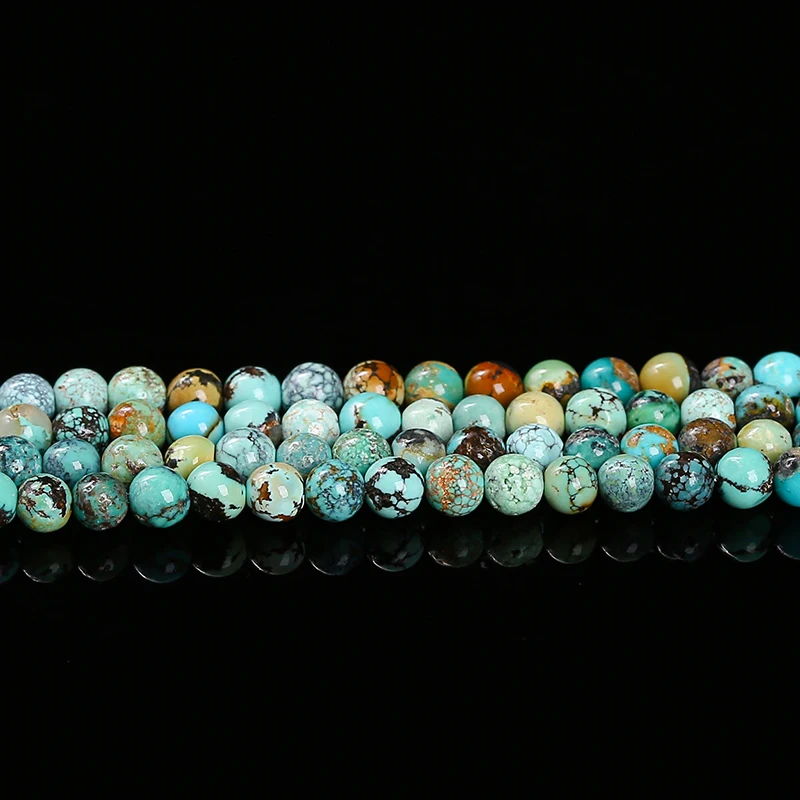 Natural Stone Hubei Turquoise Bead Round Loose Spacer Small Beads For Jewelry Making DIY Bracelet Necklace Accessory 2 3 4mm