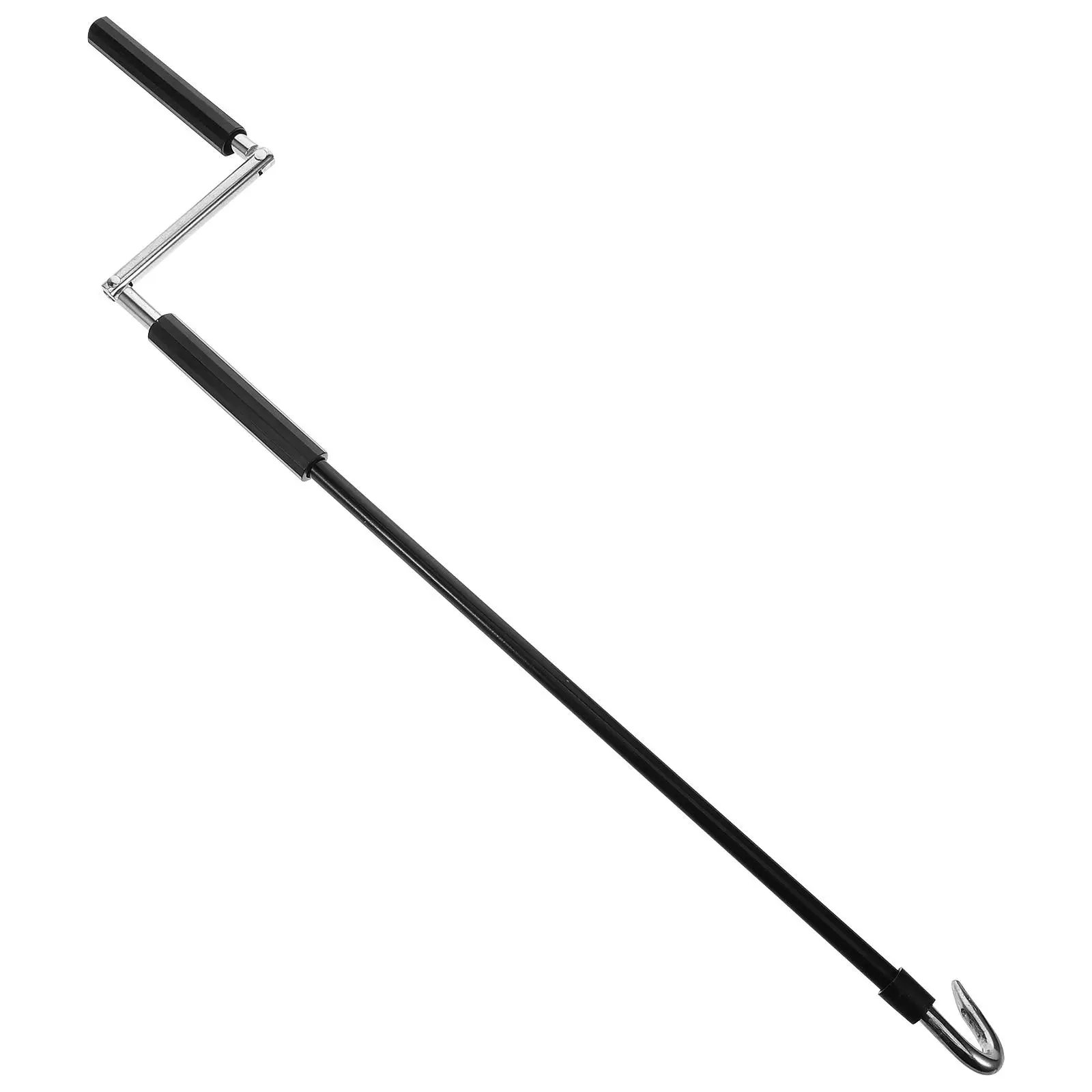 مظلة يدوية بمقبض كرنك للفناء عصا يدوية محمولة من البلاستيك الأسود #3