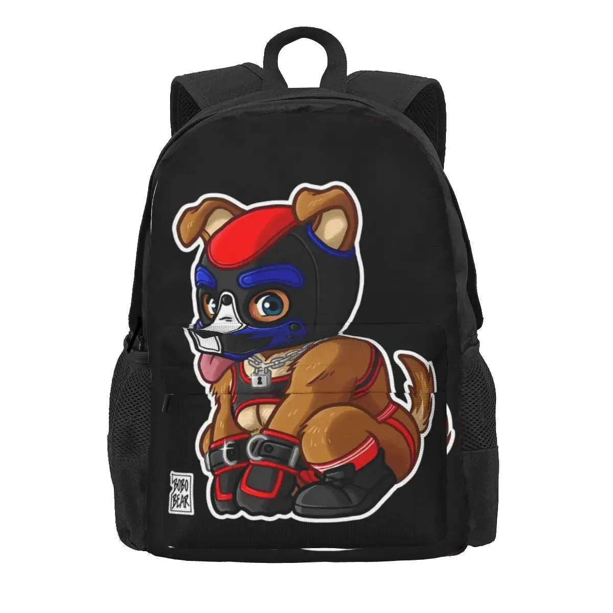 PLAYFUL PUPPY BLUE RED MASK  Backpacks Boys Girls Bookbag Children School Bags Kids Rucksack Laptop Rucksack Shoulder Bag