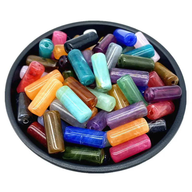 20 teile/los 8x20mm Zylinderform Acryl perlen lose Abstand halter Perlen DIY Schmuck Zubehör