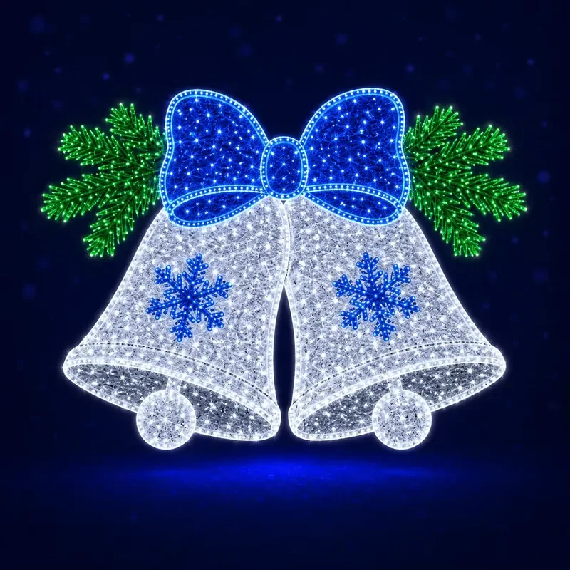 OBBO LED Christmas Bell Light 2D Pattern Waterproof Holiday Decoration for Indoor Outdoor Home Garden Custom Wholesale